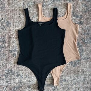 BANANA REPUBLIC Black and Nude Bodysuit Set